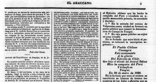El Araucano: n° 450, 12 de abril de 1839