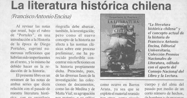 La literatura histórica chilena
