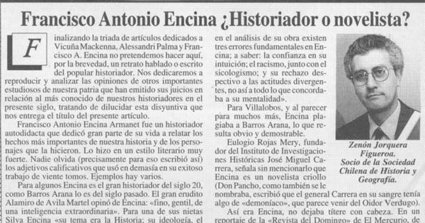Francisco Antonio Encina, historiador o novelista?