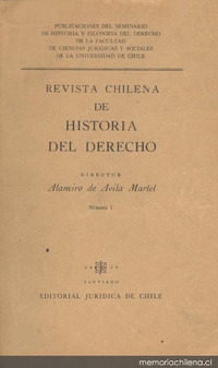 Revista chilena de historia del derecho : n° 1, 1959