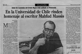 En la Universidad de Chile rinden homenaje al escritor Mahfud Massis