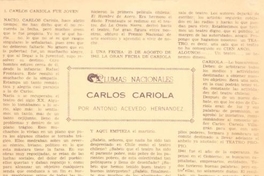 Plumas nacionales : Carlos Cariola