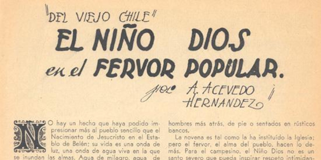 Del viejo Chile, el niño Dios en el fervor popular