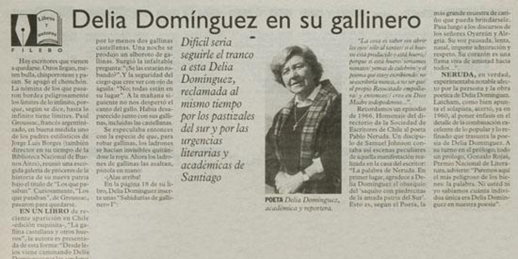 Delia Domínguez en su gallinero
