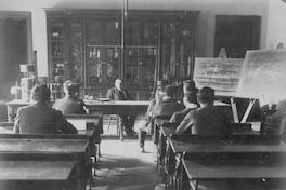 Alumnos en clases, Escuela Normal de Preceptores, Santiago, 1902