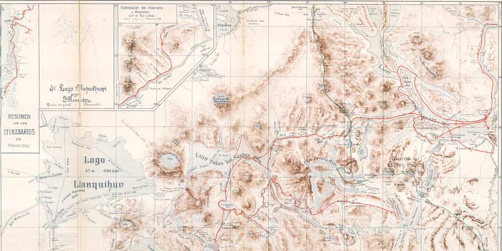 Plano ilustrativo de la rejión de Nahuelhuapi i del derrotero de Fray Francisco Menéndez