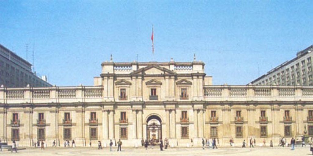 Fachada norte de la Casa de Moneda de Santiago de Chile, ca. 1995