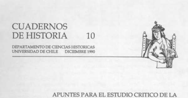 Apuntes para el estudio crítico de la obra historiográfica del profesor Néstor Meza Villalobos