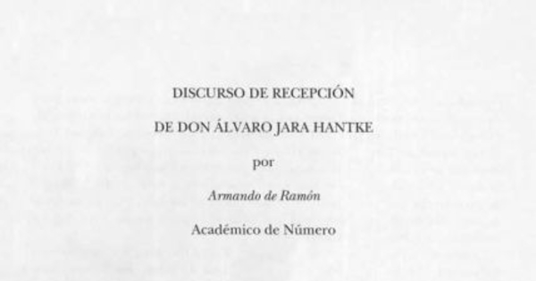 Discurso de recepción de don Álvaro Jara Hantke