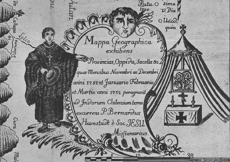 Misionero jesuita en la Araucanía, siglo 18