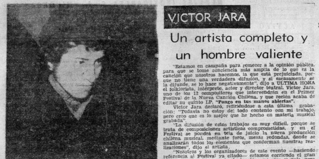 Víctor Jara : un artista completo y un hombre valiente