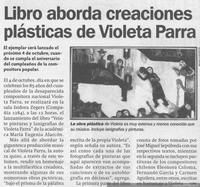 Libro aborda creaciones plásticas de Violeta Parra
