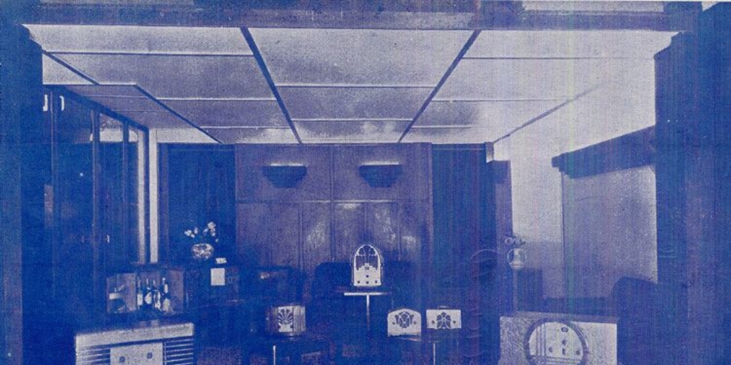 Salón de ventas de radios Emerson en Compañía nº 1042, 1934