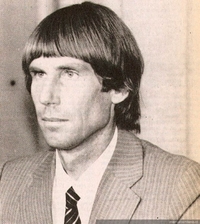 El Ministro de Hacienda Hernán Büchi Buc, 1985
