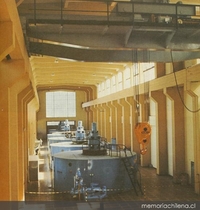 Sala de máquinas de la Endesa en Abanico, hacia 1960