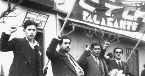 Comando obrero de la Confederación de Trabajadores de Chile (CTCH) en Talagante, 1940