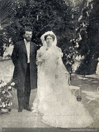 Los novios Carlos García y Adriana Balmaceda, 1905