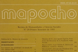 Mapocho : n° 29, primer semestre, 1991