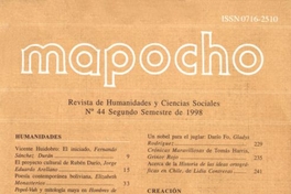 Mapocho : n° 44, segundo semestre, 1998