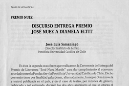 Discurso entrega premio José Nuez a Diamela Eltit