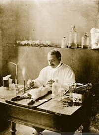Preparación vacuna antirrábica, hacia 1910