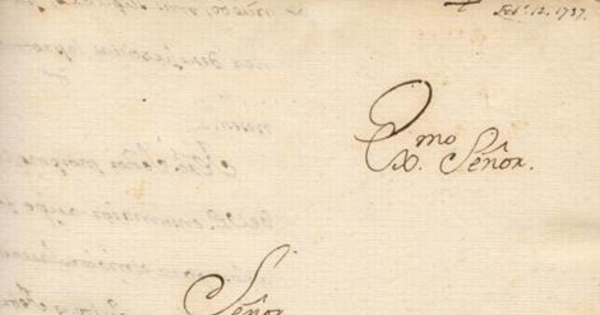 [Carta] 1737 Feb. 12, Quito [a] Joseph Patiño : [manuscrito]