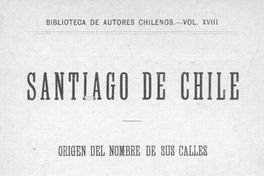 Santiago de Chile : origen del nombre de sus calles