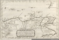Carte des provinces de Caracas, Comana et Paria : situees dans l'amerique meridionale, siglo 18