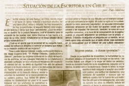 Situación de la escritora en Chile