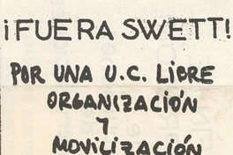Fuera Swett : por una UC libre, 1983-1988