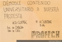 Démosle universitario : protesta, Acto Central, 1983-1988
