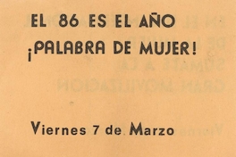Palabra de mujer, 7 de marzo 1986