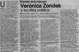 Verónica Zondek y su obra poética : el poder de la máscara