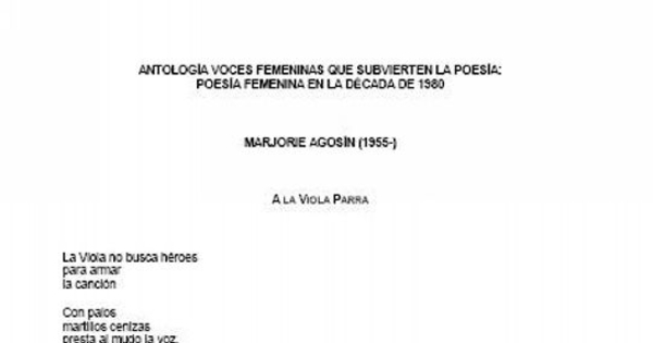 Antología voces femeninas que subvierten la poesía : poesía femenina en la década de 1980