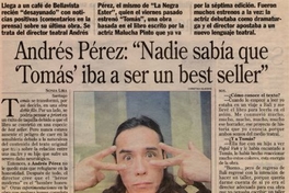Andrés Pérez : "nadie sabía que Tomás iba a ser un best seller"