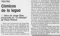 Cómicos de la legua : obra de Jorge Díaz estrenada en La Batuta de Plaza Ñuñoa