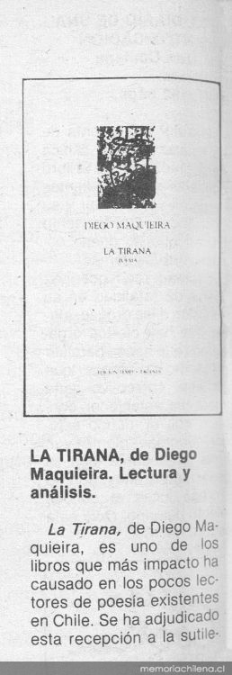 La Tirana, de Diego Maquieira : lectura y análisis