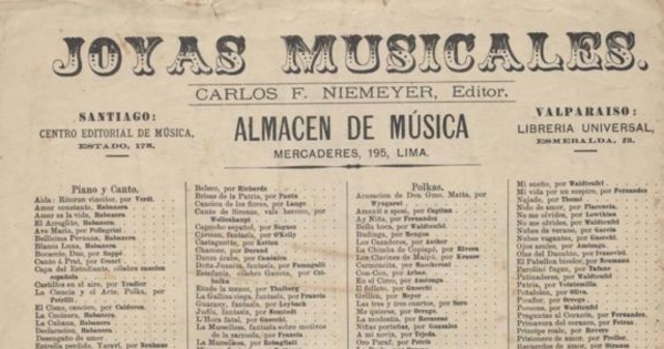 Joyas musicales editado por Niemeyer, 1900