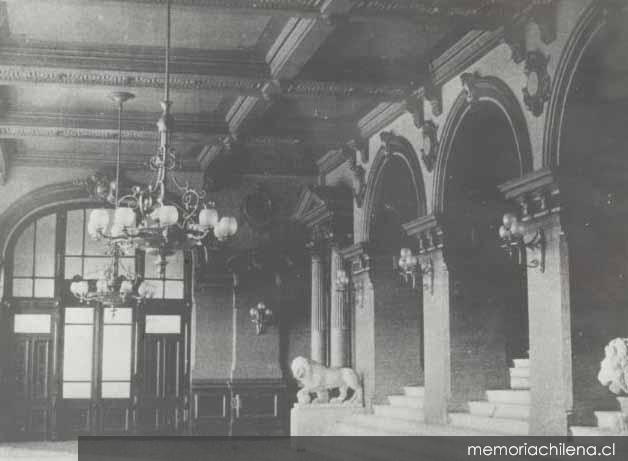 Foyer del segundo Teatro Municipal Victoria, 1895