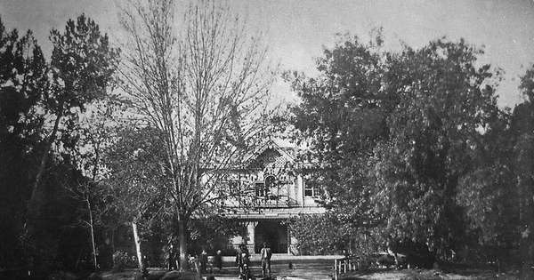 Parque Cousiño: laguna y restaurante, Santiago, 1913