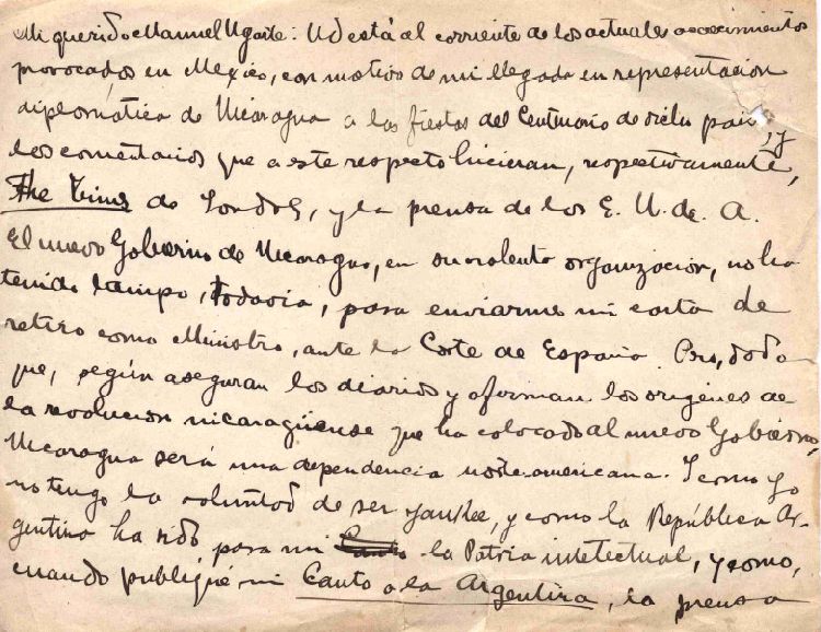 [Carta], c.1898 Argentina? <a> Manuel Ugarte [manuscrito]