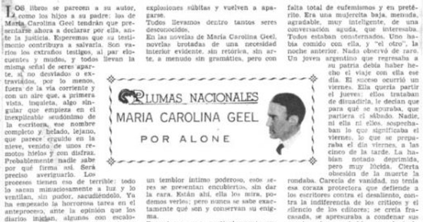Plumas nacionales : María Carolina Geel
