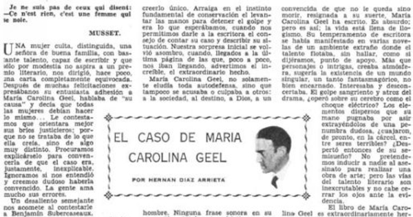 El caso de María Carolina Geel