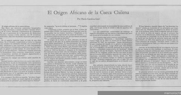 El origen africano de la cueca chilena