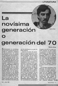 La Novísima generación o generación del 70