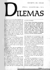 Dilemas : revista de ideas : n° 1, agosto de 1966