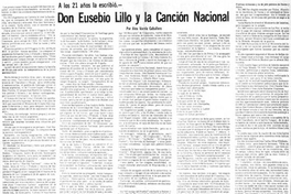 Don Eusebio Lillo y la Canción Nacional : a los 21 años la escribió
