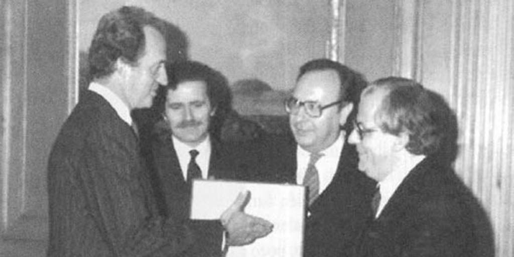 Emilio Filippi junto al rey Juan Carlos de España, 1983