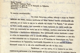 Carta de familia Letelier a Sergio Arellano Stark, Comandante en Jefe de la Segunda División del Ejército, mayo de 1974