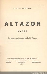 Altazor : poema